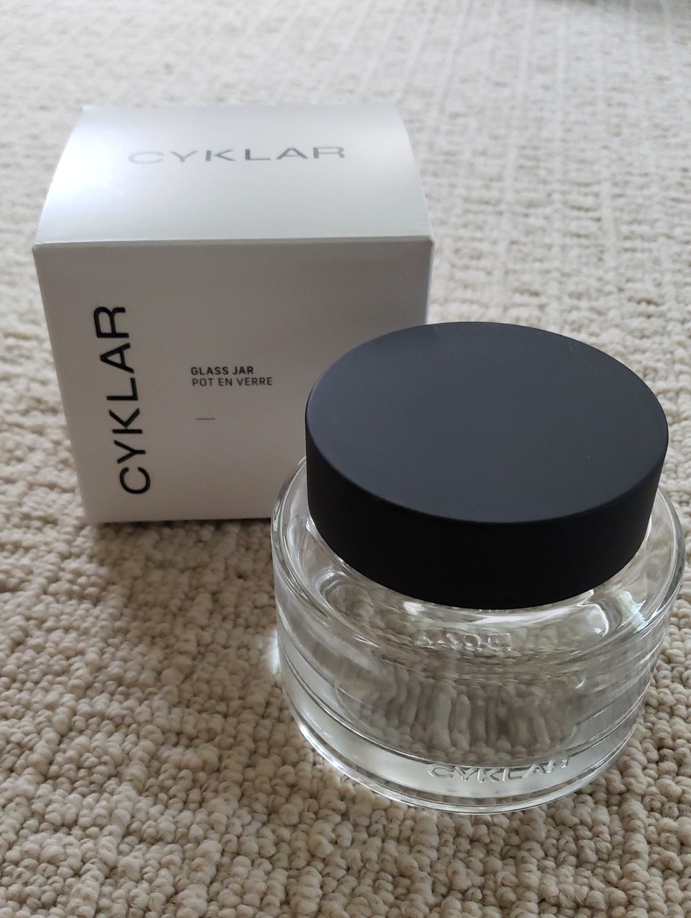 Cyclar - Refillable Skincare Glass Jar with Matte Black Lid